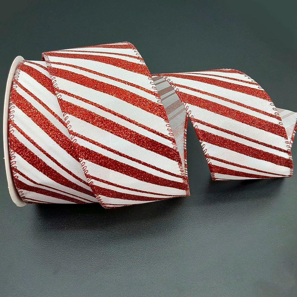 Rolos Fita Aramada Enfeite Natal Listrada 6,3cm 9m Kit 8pçs - 2