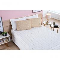 Cobre Leito + Jogo De Cama 200 Fios Petit Poá Solteiro 04 Peças 100% Poliéster - Caqui - 8