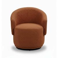 Poltrona Decorativa Giratória Sala De Estar Recepção Jasmine Bouclé Terracota - 2