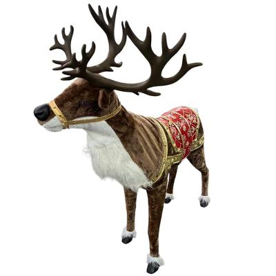 Rena Natal Realista Natalina Gigante Movimenta Cabeça Toca Musica Decoraçao Luxo Loja Shopping Evento Festa Fim De Ano