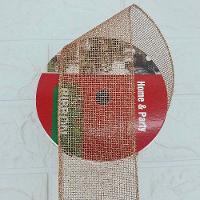 Rolos Fita Aramada Bronze Decoração Natal 6,3cm 9m Kit 12pçs - 3