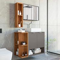 Gabinete Banheiro Star Cuba Dalla Torneira Dl08 Valv Click Titanium/naturale - 1