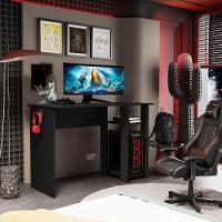 Mesa Escrivaninha Gamer Slim Com Suporte Para Cpu Preto - 1