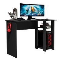 Mesa Escrivaninha Gamer Slim Com Suporte Para Cpu Preto - 2
