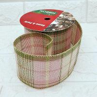 Rolos Fita Aramada Xadrez Decoração Natal 6,3cm 9m Kit 6pçs - 1