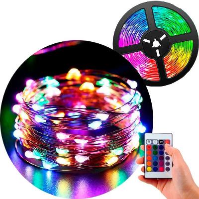 Fio De Fada Musical Natal 200 Lâmpadas Leds Colorido Usb 20m