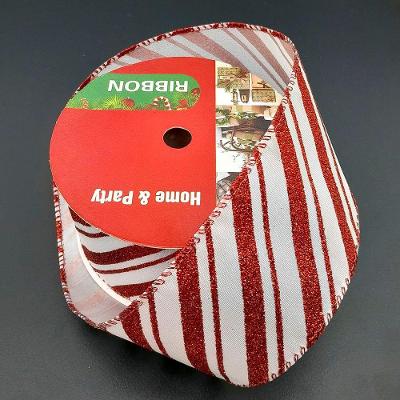 Rolos Fita Aramada Enfeite Natal Listrada 6,3cm 9m Kit 12pçs