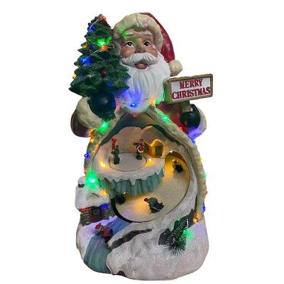 Enfeite Natalino Papai Noel Arvore Natal Ski Giratorio Led Musica Som Decoraçao Loja Vitrine Casa Festa Fim Ano Evento