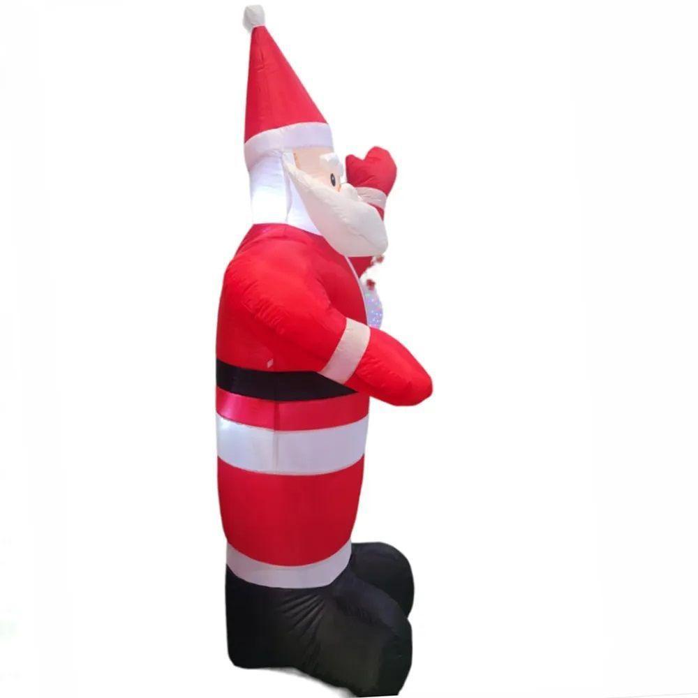 Papai Noel Natalino Inflavel 2 Metros 40 Cm Enfeite Porta Casa Loja Shopping Entrada Comemoraçao Festa Evento Fim De Ano Merry Christimas - 2