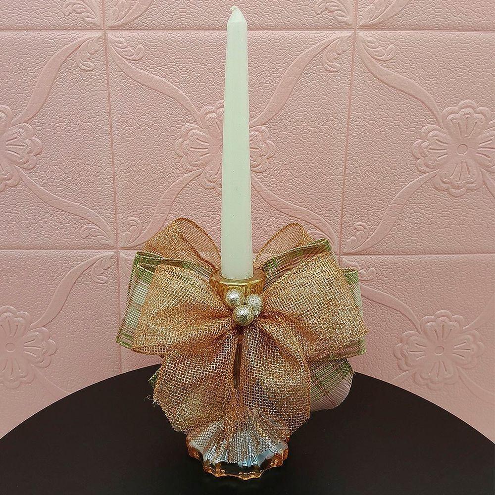 Castiçal Aparador Porta Vela Arranjo Centro Mesa Natal 35cm A - 1