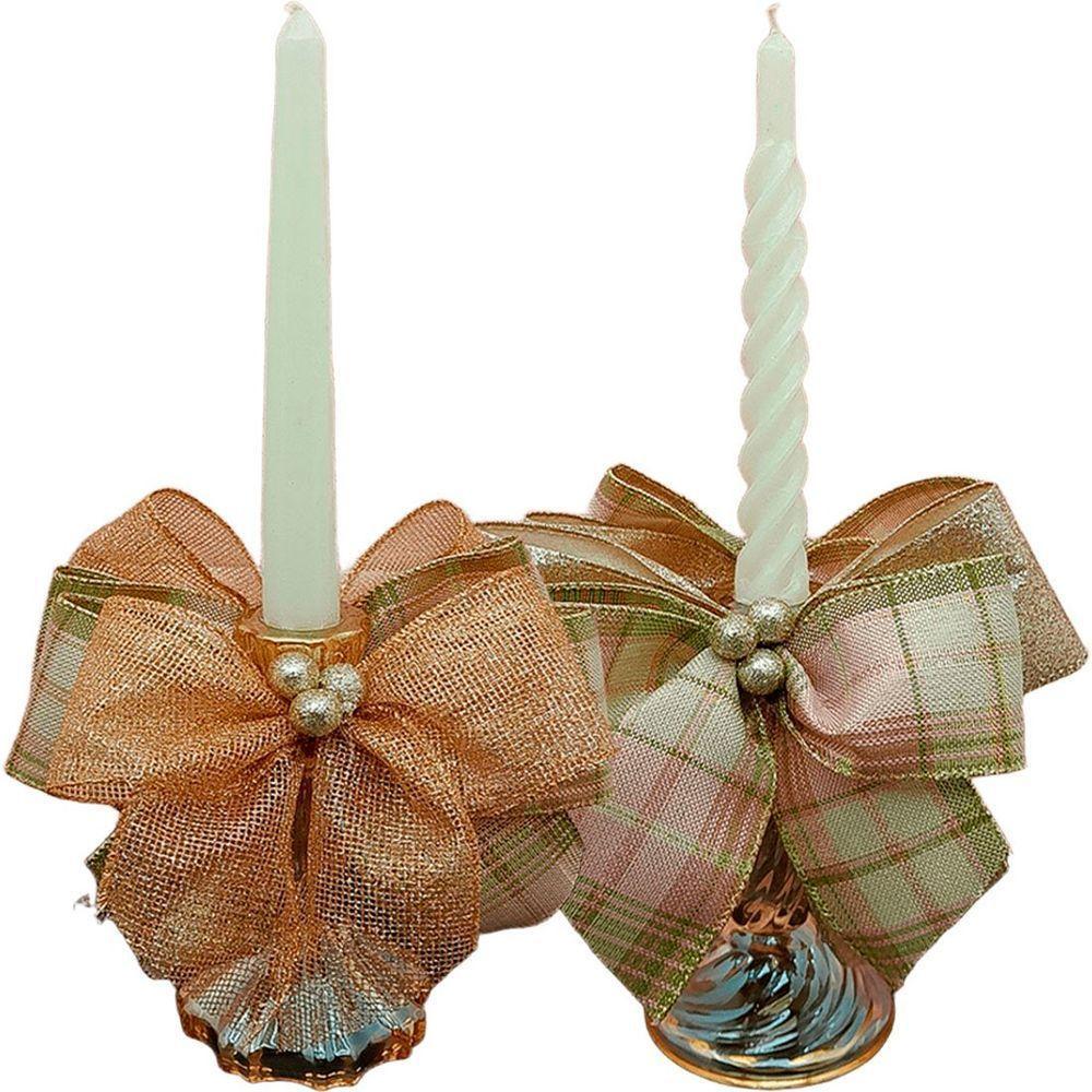 Castiçal Aparador Porta Vela Arranjo Centro Mesa Natal 35cm A - 4