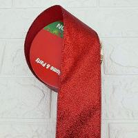 Rolos Fita Aramada Enfeite Natal Vermelha 6,3cm 9m Kit 6pçs - 3