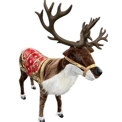 Rena Natal Natalina Realista Gigante Movimenta Cabeça Toca Musica Enfeite Luxo Shopping Evento Festa Cervo Realistico