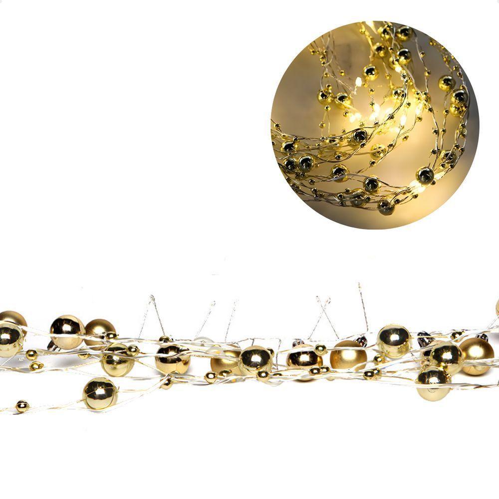 Cordão Luminoso Natalino 1 Metro Led Festa Dourada Taschibra - 1