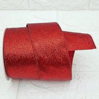 Rolos Fita Aramada Enfeite Natal Vermelha 6,3cm 9m Kit 12pçs - 2