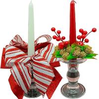 Castiçal Aparador Porta Vela Arranjo Centro Mesa Natal 30cm A - 5