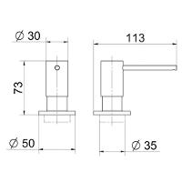 Dosador De Sabão Docol 90021184070 Grafite Escovado Com Recipiente Plástico - 2
