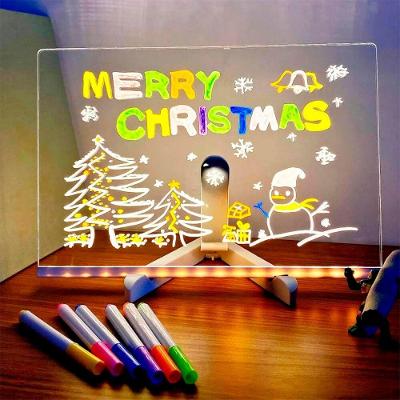 Quadro Placa Luminária Led Com Marcador Para Desenhar Natal
