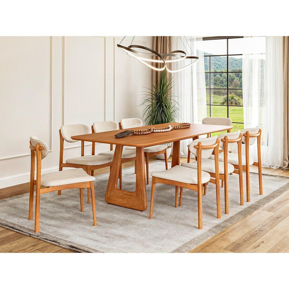 Mesa De Jantar Retangular De Madeira Panamera 210cm X 100cm Champagne - 2