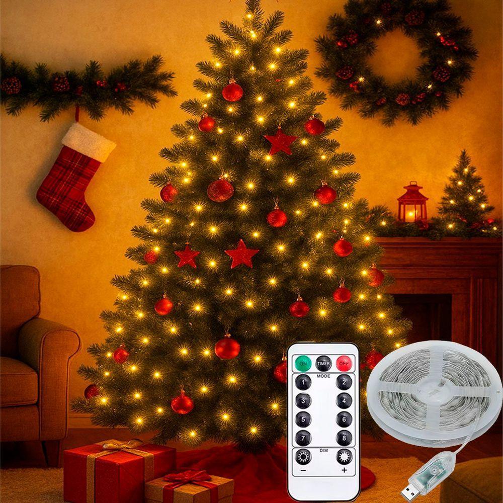 Fio De Fada Musical Natal 200 Lâmpadas Leds Amarelo Usb 20m - 2