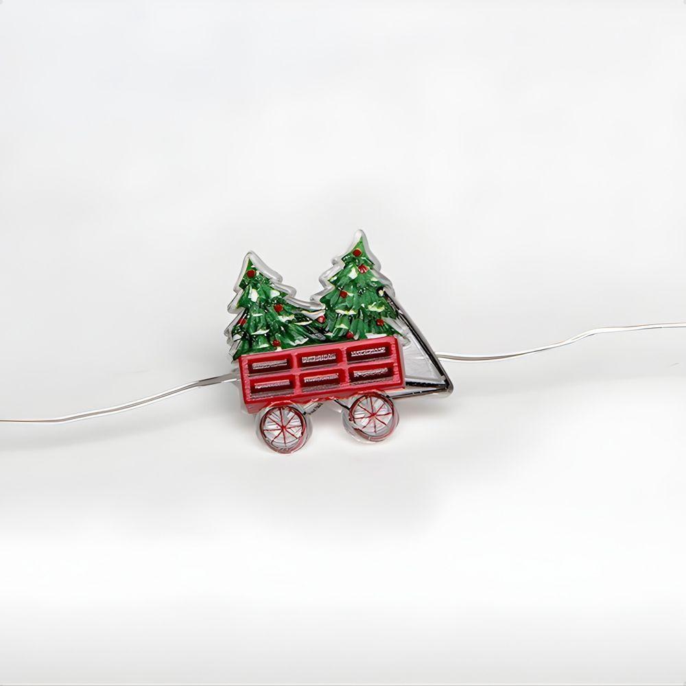 Cordão Luminoso Natalino 1 Metro Led 10 Mini Trenó Taschibra - 3