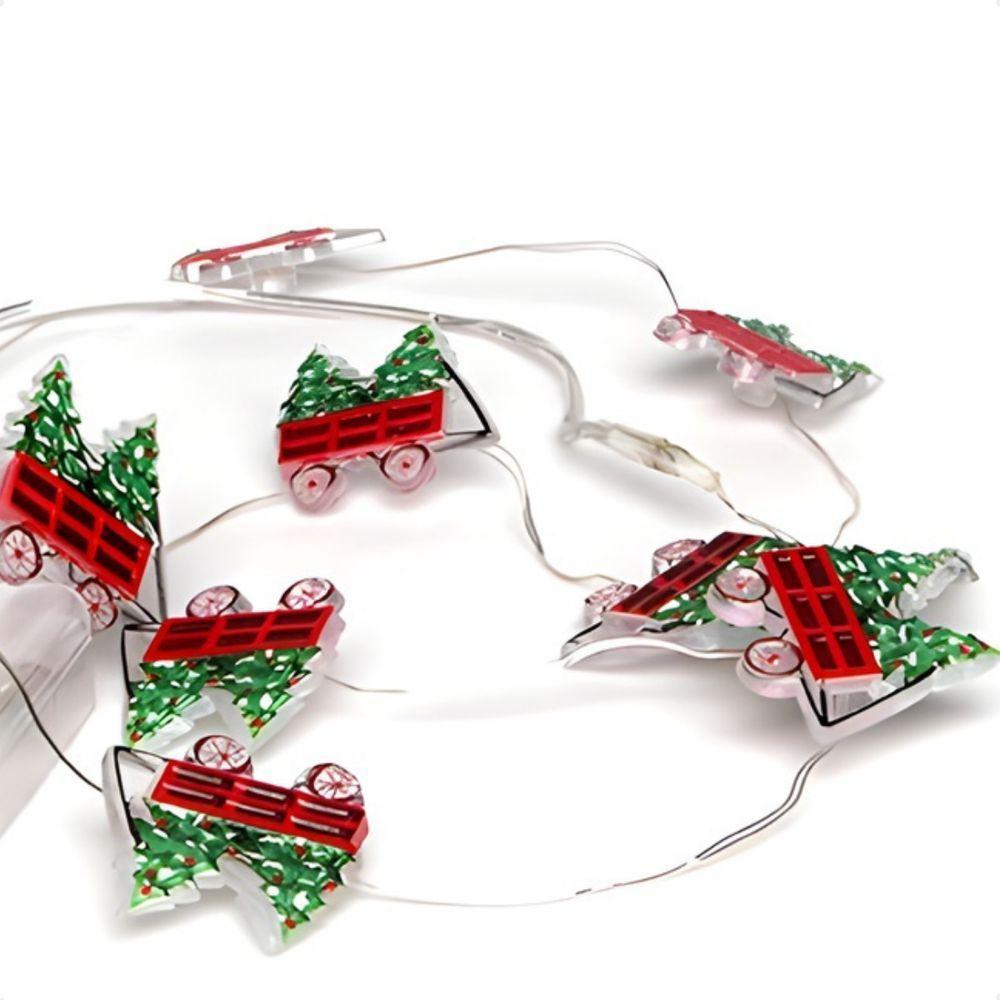 Cordão Luminoso Natalino 1 Metro Led 10 Mini Trenó Taschibra - 4