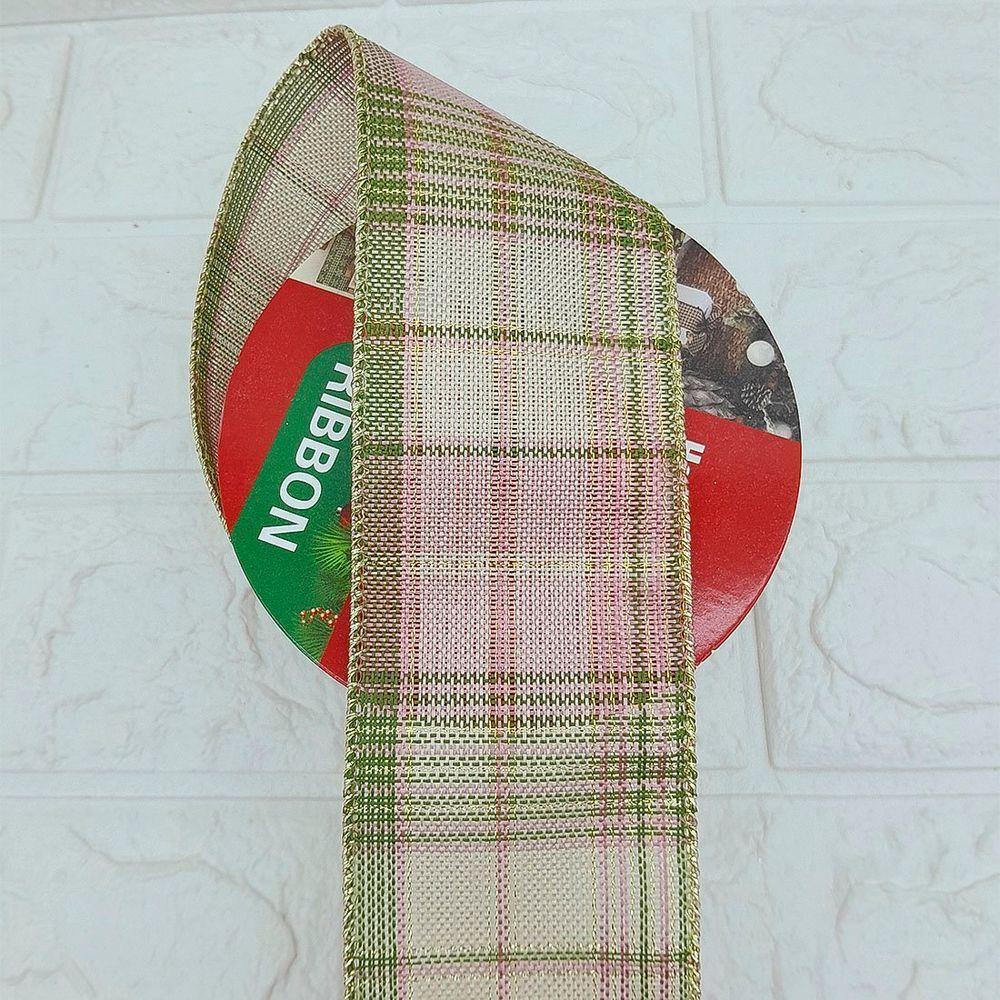 Rolos Fita Aramada Xadrez Decoração Natal 6,3cm 9m Kit 10pçs - 3