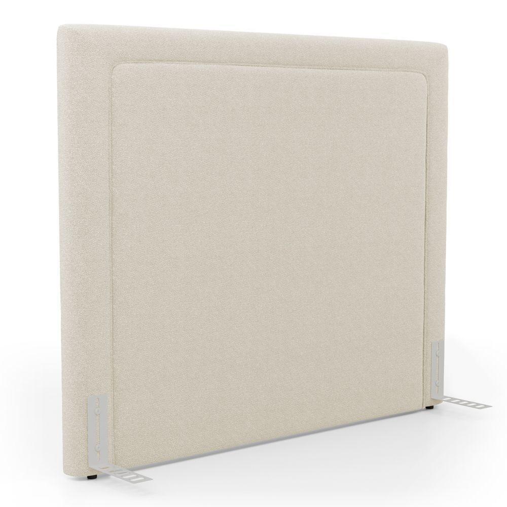 Cabeceira Cama Box Queen Size Alba 160cm Com Frame Bouclé Bege - Desk Design - 1