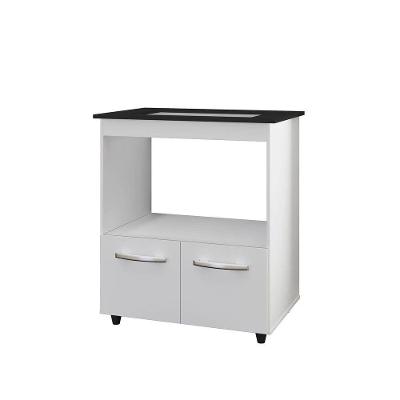 Balcão Para Cooktop 4 Bocas 2 Portas Armário De Cozinha Elisa - Ssx Multicoisas Branco