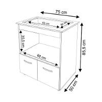 Balcão Para Cooktop 4 Bocas 2 Portas Armário De Cozinha Elisa - Ssx Multicoisas Branco - 3