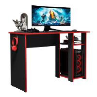 Mesa Escrivaninha Gamer Slim Com Suporte Para Cpu Preto/vermelho - 2