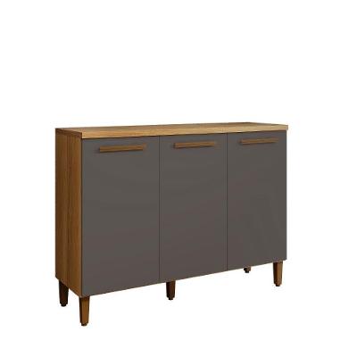 Balcão Vega Arte Móveis 03 Portas Cinamomo-grafite