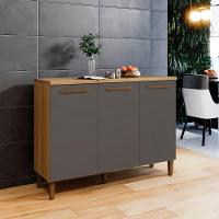 Balcão Vega Arte Móveis 03 Portas Cinamomo-grafite - 2