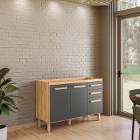 Balcão 2 Portas (sem Tampo) 120cm Intenza - Ssx Multicoisas Carvalho Nature-chumbo - 2