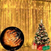 Pisca Cascata Fio De Fada Natal 600 Leds Amarelo 3x3m 220v