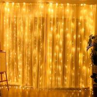 Pisca Cascata Fio De Fada Natal 600 Leds Amarelo 3x3m 220v - 5
