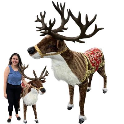 Rena Natal Realista Natalina Gigante Luxo Movimenta Cabeça Toca Musica Decoraçao Evento Festa Fim De Ano Comemoraçao