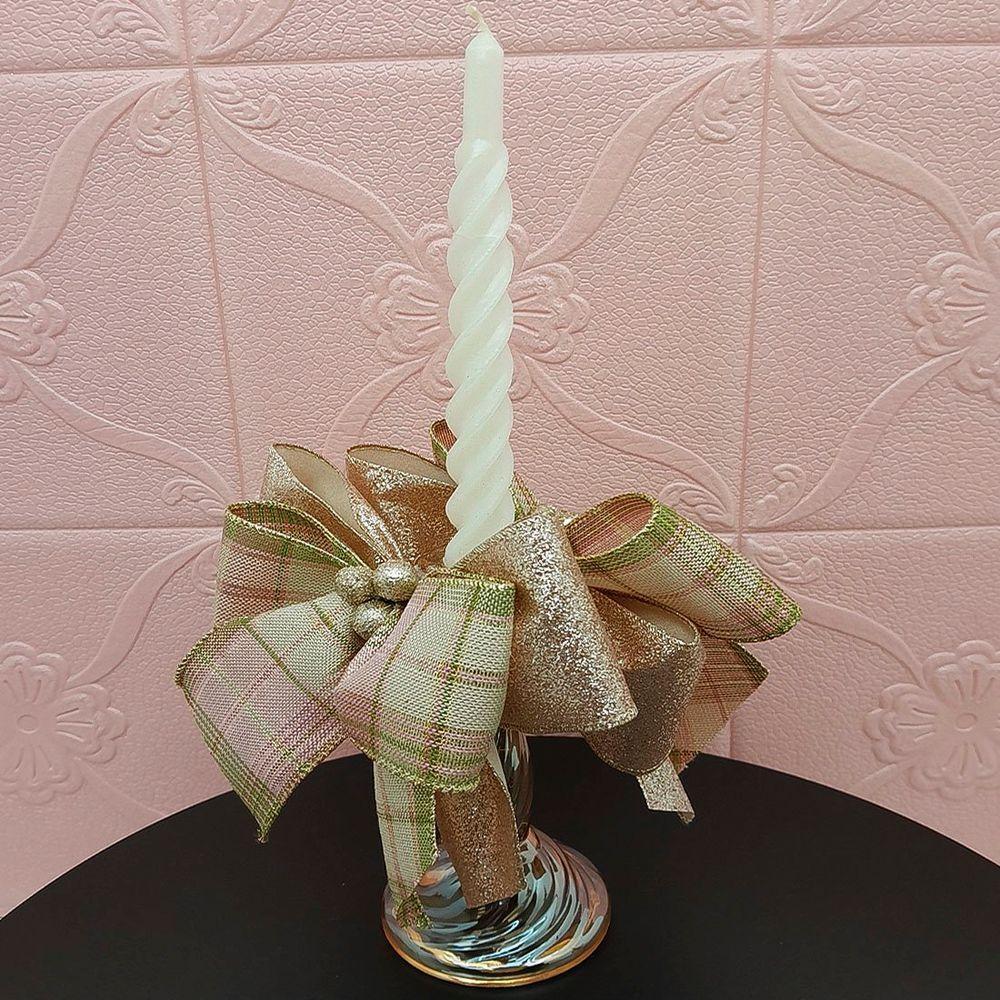 Castiçal Aparador Porta Vela Arranjo Centro Mesa Natal 35cm B - 2