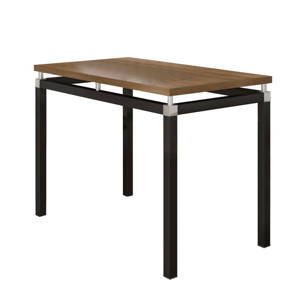 Conjunto Mesa De Jantar Tubular Com 4 Cadeiras Malva Tampo Bp 91x68cm 151 Preto Fosco Assento Imbuia - Combo Stock - 4