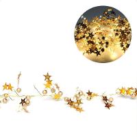 Cordão Luminoso Natalino 1,8 Metros Led Estrelas Douradas Taschibra - 1