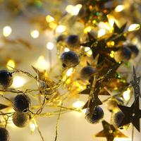 Cordão Luminoso Natalino 1,8 Metros Led Estrelas Douradas Taschibra - 2