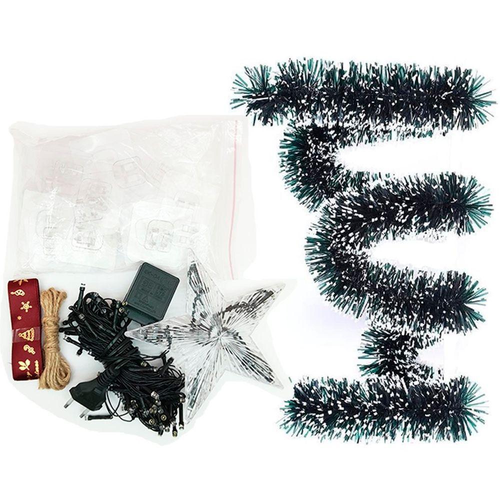 Árvore Natal De Parede 100 Lâmpadas Leds Enfeite De 9m 220v - 4