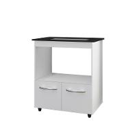 Balcão Para Cooktop 2 Portas Armário De Cozinha Elisa - Ssx Multicoisas Branco Tampo 5 Bocas - 2