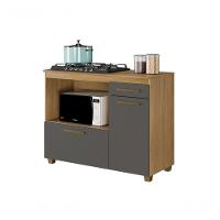 Balcão Para Cooktop 4 Bocas Cronos Arte Móveis Cinamomo-grafite - 1