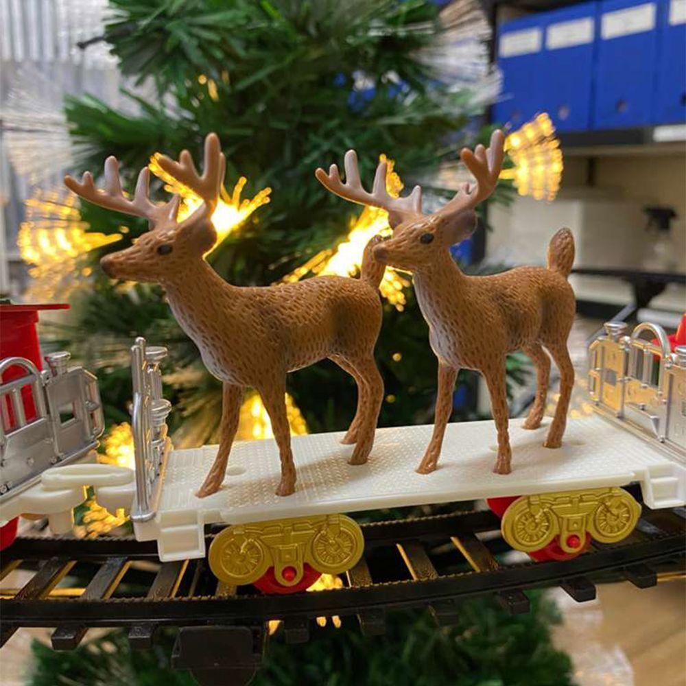 Trenzinho Giratorio Natal Arvore Natalina Musica Led Som Vitrine Cenario Loja Casa Hall Entrada Locomotiva Maria Fumaça - 4