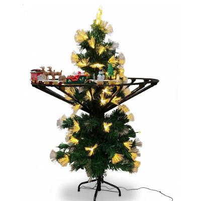 Trenzinho Giratorio Natal Arvore Natalina Musica Led Som Vitrine Cenario Loja Casa Hall Entrada Locomotiva Maria Fumaça