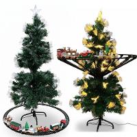 Trenzinho Giratorio Natal Arvore Natalina Musica Led Som Vitrine Cenario Loja Casa Hall Entrada Locomotiva Maria Fumaça - 7