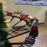 Trenzinho Giratorio Natal Arvore Natalina Musica Led Som Vitrine Cenario Loja Casa Hall Entrada Locomotiva Maria Fumaça - 8