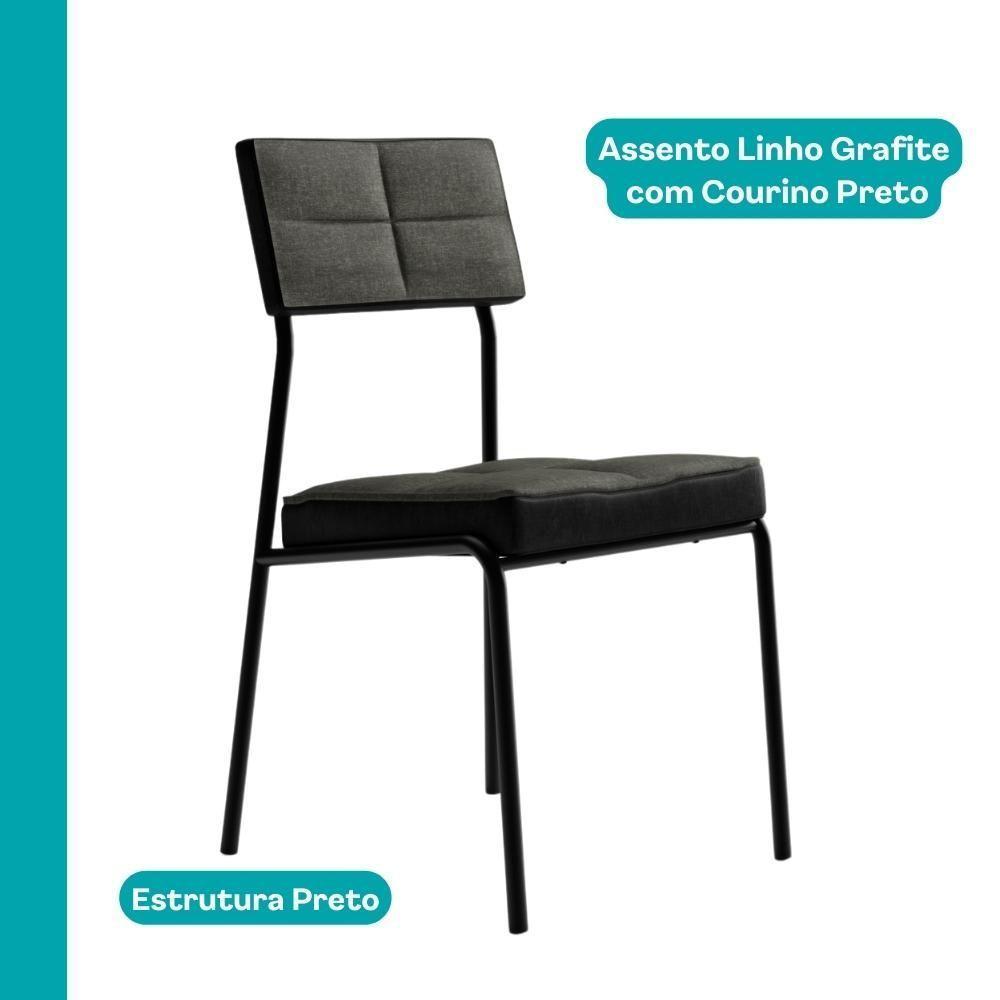 Conjunto Sala De Jantar 4 Cadeiras Nairobi Carraro Nogal - 6