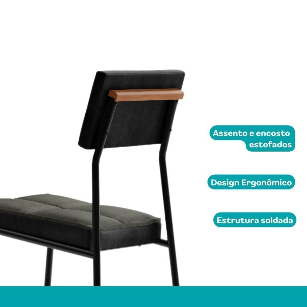 Conjunto Sala De Jantar 4 Cadeiras Nairobi Carraro Nogal - 9